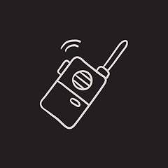 Image showing Portable radio set sketch icon.