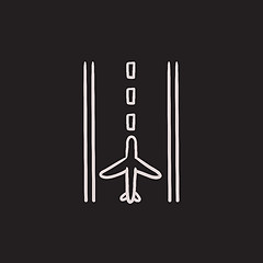 Image showing Airport runway sketch icon.