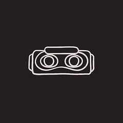 Image showing Virtual reality headset sketch icon.