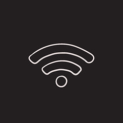 Image showing Wifi sign sketch icon.