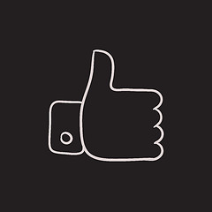 Image showing Thumbs up sketch icon.