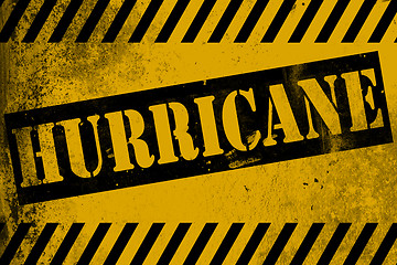 Image showing Hurricane sign yellow with stripes