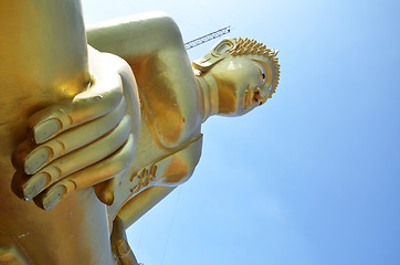 Image showing Golden Buddha statue of Big Buddha over blue sky