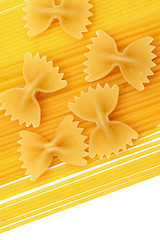 Image showing Spaghetti and farfalle