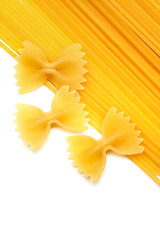 Image showing Spaghetti and farfalle