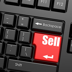 Image showing Computer keyboard sell word