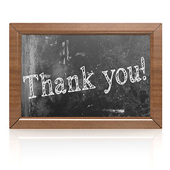 Image showing Thank you written on blackboard