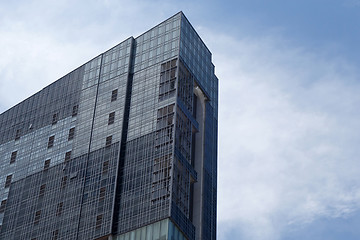 Image showing Modern glass blue building skyscrapers 