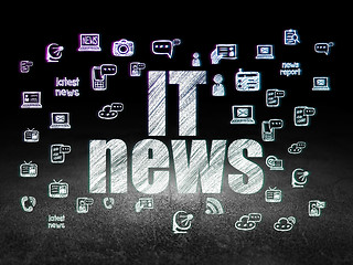 Image showing News concept: IT News in grunge dark room