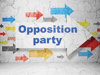 Image showing Politics concept: arrow with Opposition Party on grunge wall background