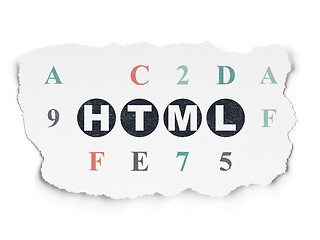 Image showing Programming concept: Html on Torn Paper background