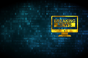 Image showing News concept: Breaking News On Screen on digital background