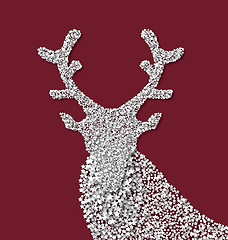 Image showing Symbol new year xmas deer made from white hoarfrost