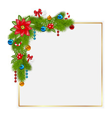 Image showing Decorative border from a traditional Christmas elements 