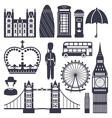 Image showing Silhouette Symbols of Great Britain Kingdom