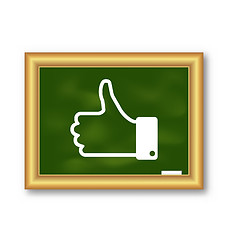 Image showing  Icon of Thumb Up on School Board