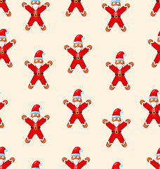 Image showing Seamless Christmas pattern with red Santa