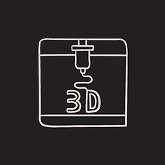 Image showing Tree D printing sketch icon.