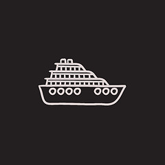 Image showing Cruise ship sketch icon.