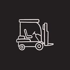 Image showing Forklift sketch icon.