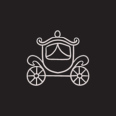 Image showing Wedding carriage sketch icon.