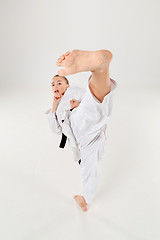 Image showing The karate girl with black belt