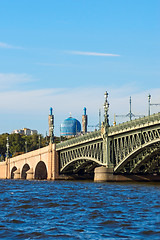 Image showing Troitsky bridge and Mosque in St. Petersburg