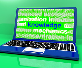Image showing Knowledge Word On Laptop Showing Wisdom And Learning