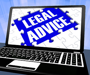 Image showing Legal Advice On Laptop Showing Legal Assistance