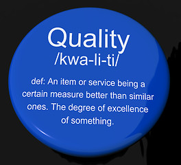 Image showing Quality Definition Button Showing Excellent Superior Premium Pro