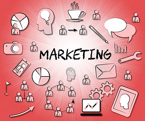 Image showing Marketing Icons Shows Symbols Selling And Promotion