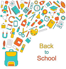 Image showing Background for Back to School, Education Simple Colorful Objects