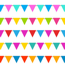 Image showing Set Hanging Bunting Pennants, Colorful Decoration