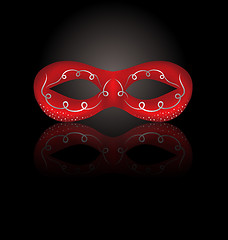 Image showing Theater red mask with reflection on black background 