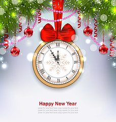 Image showing New Year Midnight Background with Clock