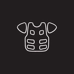 Image showing Motorcycle suit sketch icon.