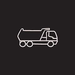 Image showing Dump truck sketch icon.