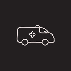 Image showing Ambulance car sketch icon.