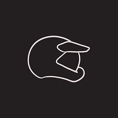 Image showing Motorcycle helmet sketch icon.