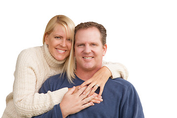 Image showing Happy Attractive Caucasian Couple on White