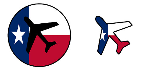 Image showing Nation flag - Airplane isolated - Texas