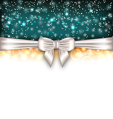 Image showing Glowing Luxury Background with Bow Ribbon