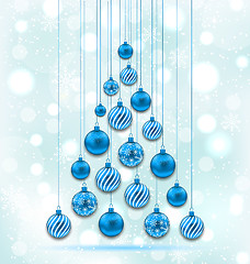 Image showing New Year Abstract Tree made in Hanging Balls