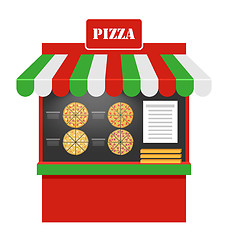 Image showing Cart of Pizza Isolated 