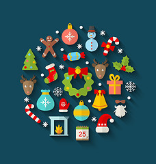 Image showing Christmas Colorful Objects and Elements