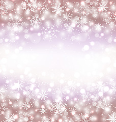 Image showing Navidad winter background with snowflakes and copy space for you