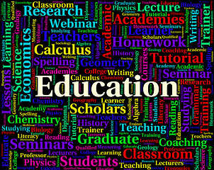 Image showing Education Word Means Development Educate And Tutoring