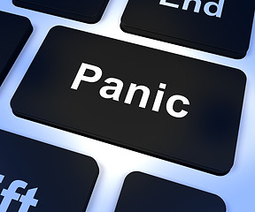 Image showing Panic Computer Key Showing Anxiety Stress And Hysteria