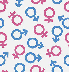 Image showing Seamless Pattern of Gender Icons, Wallpaper of Male and Female s