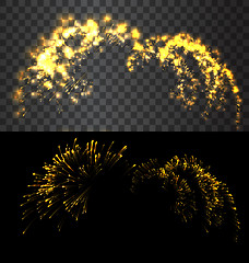 Image showing Golden firework exploed on black sky